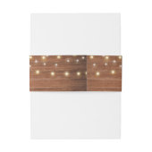 Burgundy floral rustikale String Lights Hochzeit Einladungsbanderole (Rückseitenbeispiel)