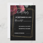 Burgundy Floral Rustikale UAWG Einladung (Vorderseite)