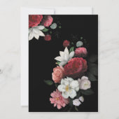 Burgundy Floral Rustikale UAWG Einladung (Rückseite)