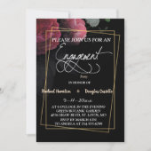 Burgundy Floral Rustikale Verlobung Karte (Vorderseite)