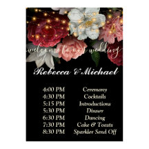 Burgundy Floral Rustikale Zeichenfolge ligReihenfo