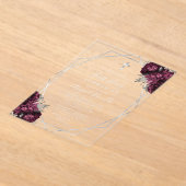 Burgundy Floral Silver Text Erste Heilige Kommune Acryleinladungen (Ablage )