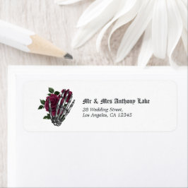 Burgundy Floral Skeleton Gothic Wedding