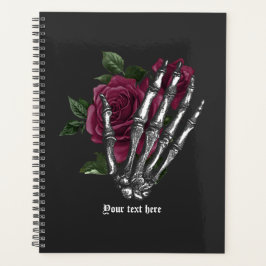 Burgundy Floral Skeleton Gothic Wedding Planer