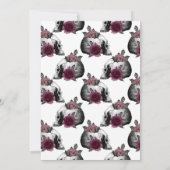 Burgundy Floral Skull Gothic-Brautparty Einladung (Rückseite)