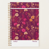 Burgundy Floral Small Planner Planer (Vorderseite)