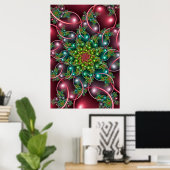 Burgundy Floral Spiral Poster (Heimbüro)