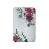 Burgundy Floral Splash on Gray Badematte (Vorderseite Vertikal)