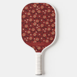 Burgundy Floral Vintager Individuelle Name Pickleball Schläger