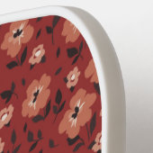 Burgundy Floral Vintager Individuelle Name Pickleball Schläger (Linke Seite)