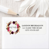 Burgundy Floral Watercolor Address Labels (Insitu)