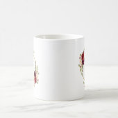 Burgundy Floral Watercolor Gold Circle Monogram B Kaffeetasse (Mittel)