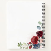 Burgundy Floral Watercolor Hochzeit im Herbst Gäst Notizblock (Rückseite)