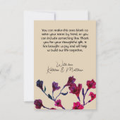 Burgundy Floral Watercolor Wedding Dankeskarte (Rückseite)