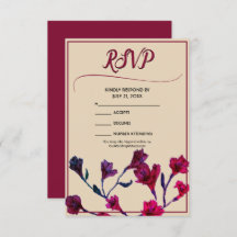Burgundy Floral Watercolor Wedding