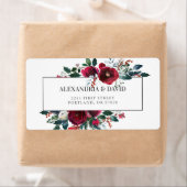 Burgundy Floral Wedding Address Labels (Insitu)