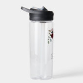 Burgundy Floral Wedding Bridesmaid Personalisiert Trinkflasche (Rechts)