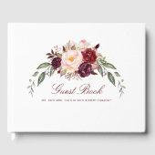 Burgundy Floral Wedding Gästebuch (Vorderseite)