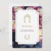 Burgundy Floral Wedding Invitation Template Einladung (Rückseite)