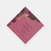 Burgundy Floral Wedding Jubiläum Serviette (Ecke)