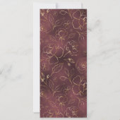Burgundy Floral Wedding Menu Einladung (Rückseite)