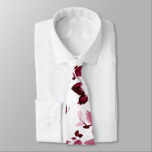 Burgundy Floral Wedding Necktie Krawatte (Gebunden)