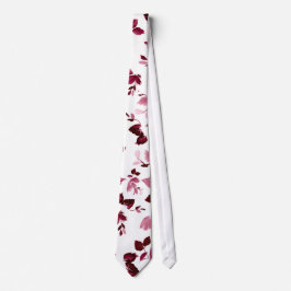 Burgundy Floral Wedding Necktie Krawatte