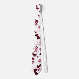 Burgundy Floral Wedding Necktie Krawatte