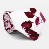 Burgundy Floral Wedding Necktie Krawatte (Gerollt)