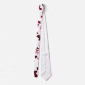Burgundy Floral Wedding Necktie Krawatte (Rückseite)