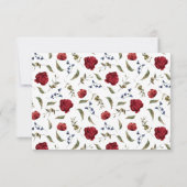 Burgundy Floral Wedding QR Code RSVP Card Karte (Rückseite)