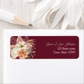 Burgundy Floral Wedding Return Label (Insitu)