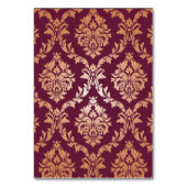 Burgundy Floral Wedding Tischnummer (Rückseite)