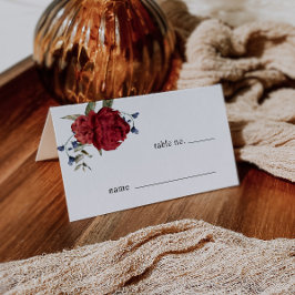 Burgundy Floral Wedding Tischnummer Platzkarte