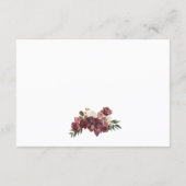 Burgundy Floral Wedding Website Enclosure Card Begleitkarte (Rückseite)