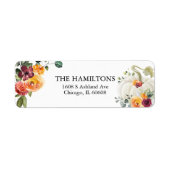 Burgundy Floral White Pumpkin Label (Vorne)