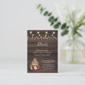 Burgundy Floral Wine Barrel Barn Wedding Details Begleitkarte (Stehend Vorderseite)