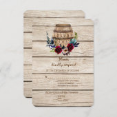 Burgundy Floral Wine Barrel Hochzeit im Herbst UAW RSVP Karte (Vorne/Hinten)