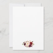 Burgundy Floral Wreath Gold Save the Date GB (Rückseite)