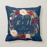 Burgundy Floral Wreath Navy Blue Wedgram Kissen<br><div class="desc">Passen Sie dieses "Burgundy Blumenkraut Navy Blue Wedding Monogram Pillow" an, um eine besondere Touch hinzuzufügen. Es ist eine perfekte Ergänzung zu Ihren Farben und Stilen. (1) Für weitere Anpassungen klicken Sie bitte auf den Link "Weiter anpassen" und verwenden Sie unser Designwerkzeug, um diese Vorlage zu ändern. (2) Wenn Sie...</div>