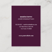 Burgundy Florals Aftercare Instructions chic Visitenkarte (Rückseite)