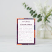 Burgundy Florals Aftercare Instructions chic Visitenkarte (Stehend Vorderseite)