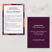 Burgundy Florals Aftercare Instructions chic Visitenkarte (Vorne/Hinten)