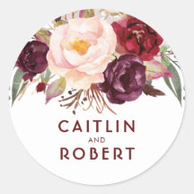 Burgundy Florals Elegant Wedding
