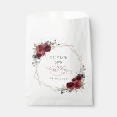 Burgundy Flowers, Red Flowers, Boho, Birthday Geschenktütchen (Vorderseite)