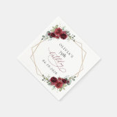 Burgundy Flowers, Red Flowers, Boho, Birthday Serviette (Ecke)