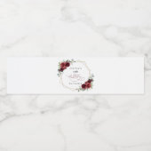Burgundy Flowers, Red Flowers, Boho, Birthday Wasserflaschenetikett (Einzelnes Label)