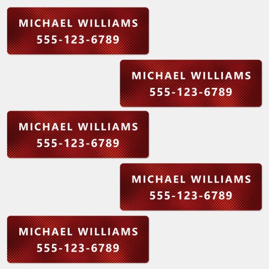Burgundy Foil Textured Personalisiert Name Kleidun Etiketten (Gruppe)