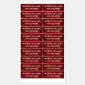 Burgundy Foil Textured Personalisiert Name Kleidun Etiketten (Blatt)