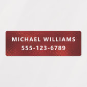 Burgundy Foil Textured Personalisiert Name Kleidun Etiketten (Design 1)